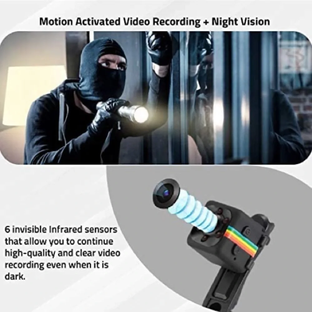 Mini Security Camera- Tiny Motion Sensor Camera- Night Vision- Nanny Cam Hidden